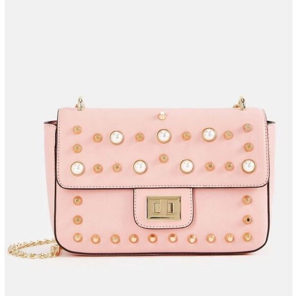Pink Pearl Studded Crossbody Bag - Picture 1 of 10
